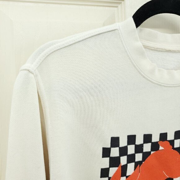 Harry Styles Love on Tour Checkerboard Bunny Sweatshirt S/M Cream/Red - Picture 5 of 13